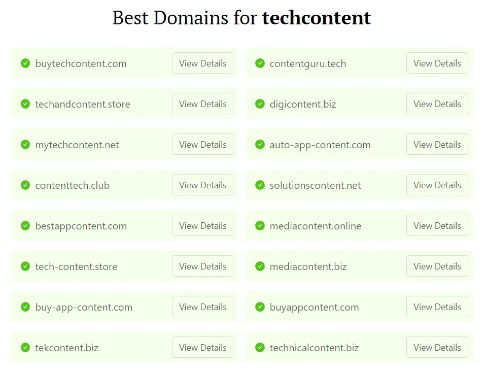 best domains for tech